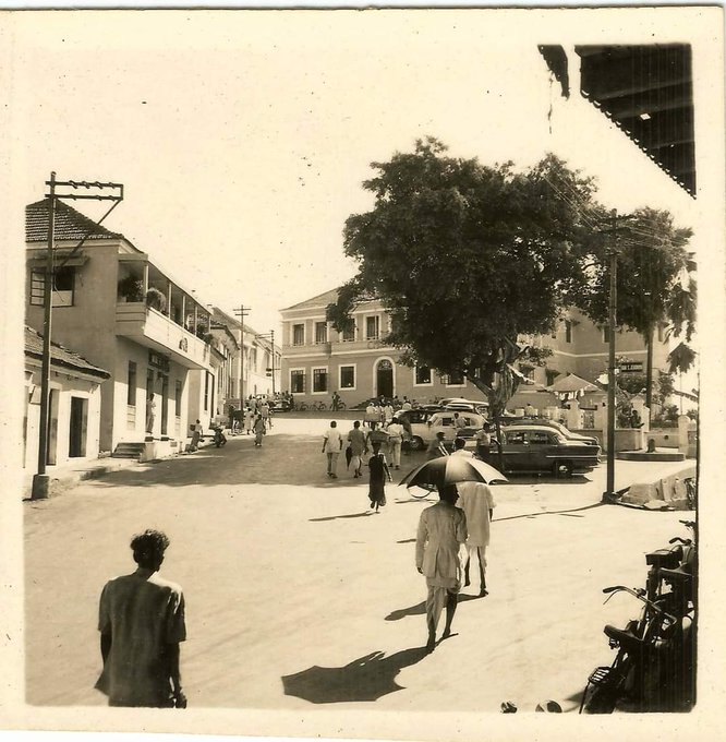 Vintage photo of Mapusa municipality road 